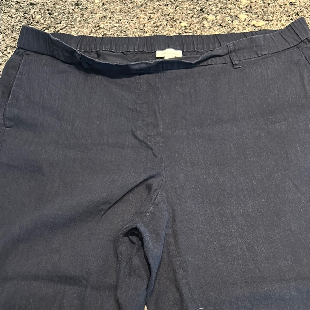J. Jill navy Linen blend  Stretch Pants